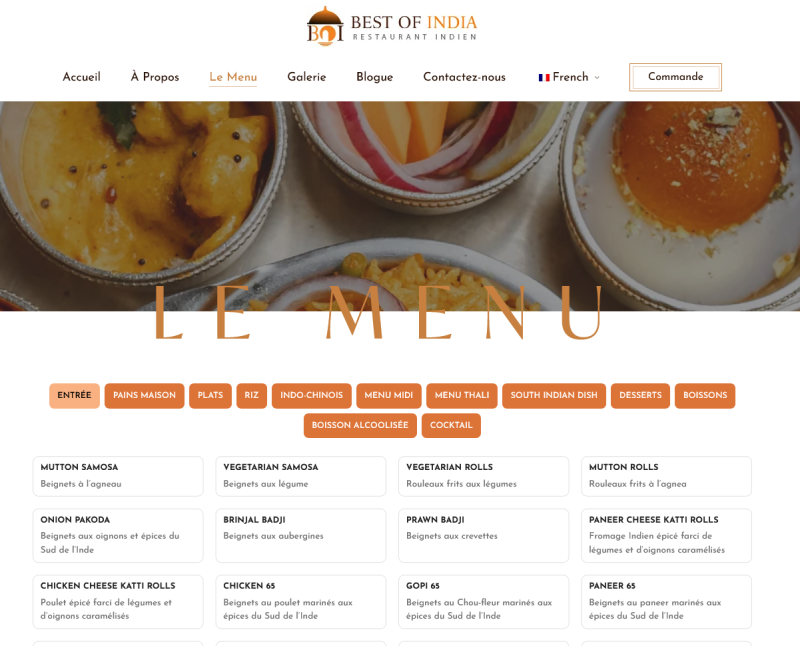 Best of India Paris - Restaurant - https://bestofindiaparis.com/